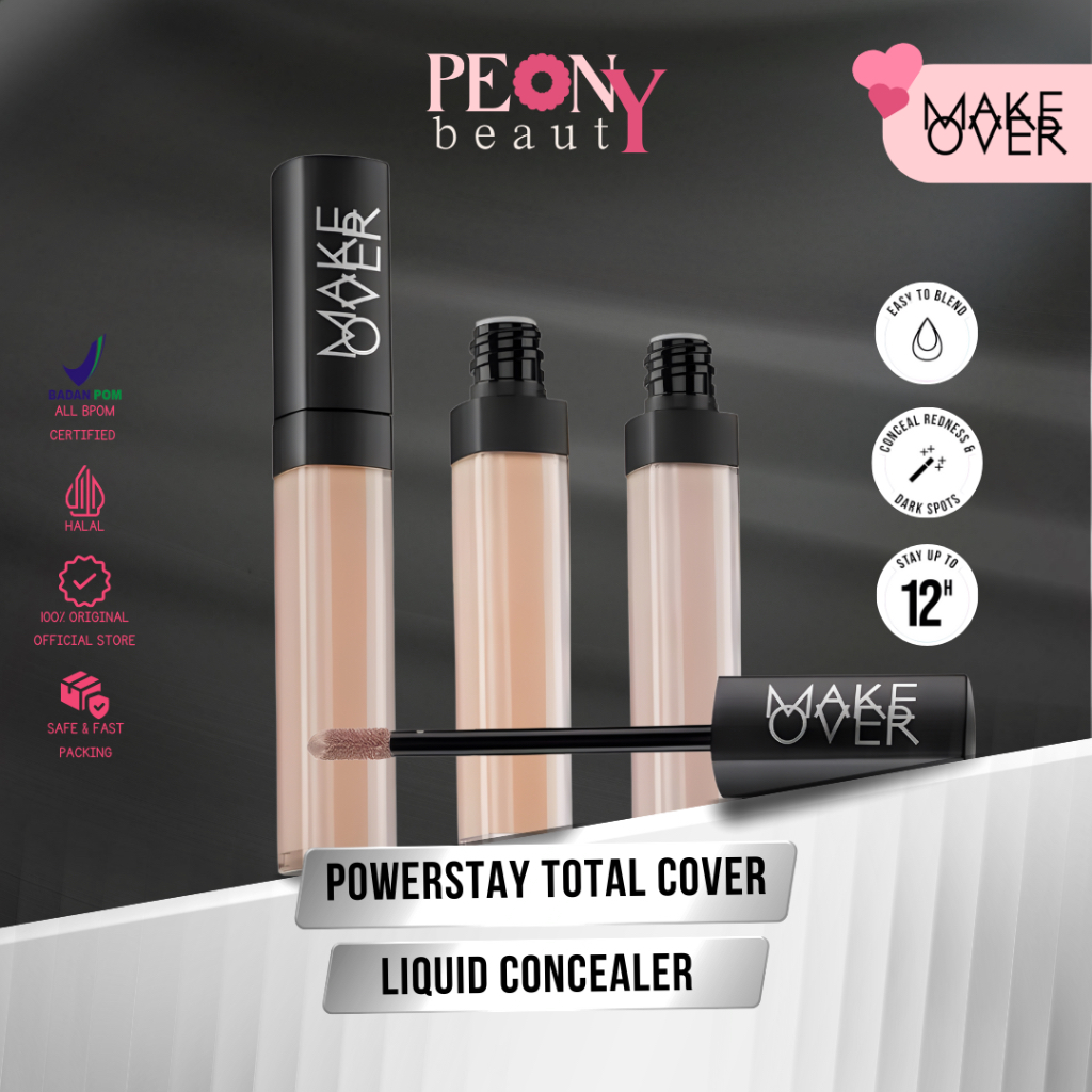 MAKE OVER Powerstay Total Cover Liquid Concealer 6,5 ML | Concealer Liquid MakeOver