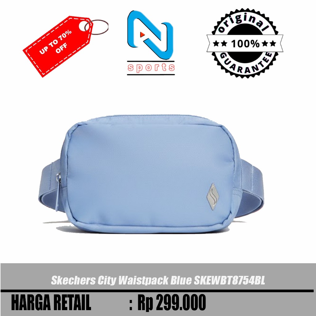 Tas Pinggang Wanita Skechers City Waistpack Blue SKEWBT8754BL Original 100%