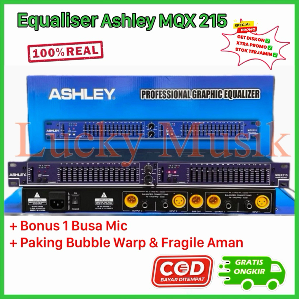 EQUALIZER ASHLEY MQX 215+ MQX215+ SUBWOOFER (2X15 CHANNEL) ORIGINAL equaliser mqx 215 + sub