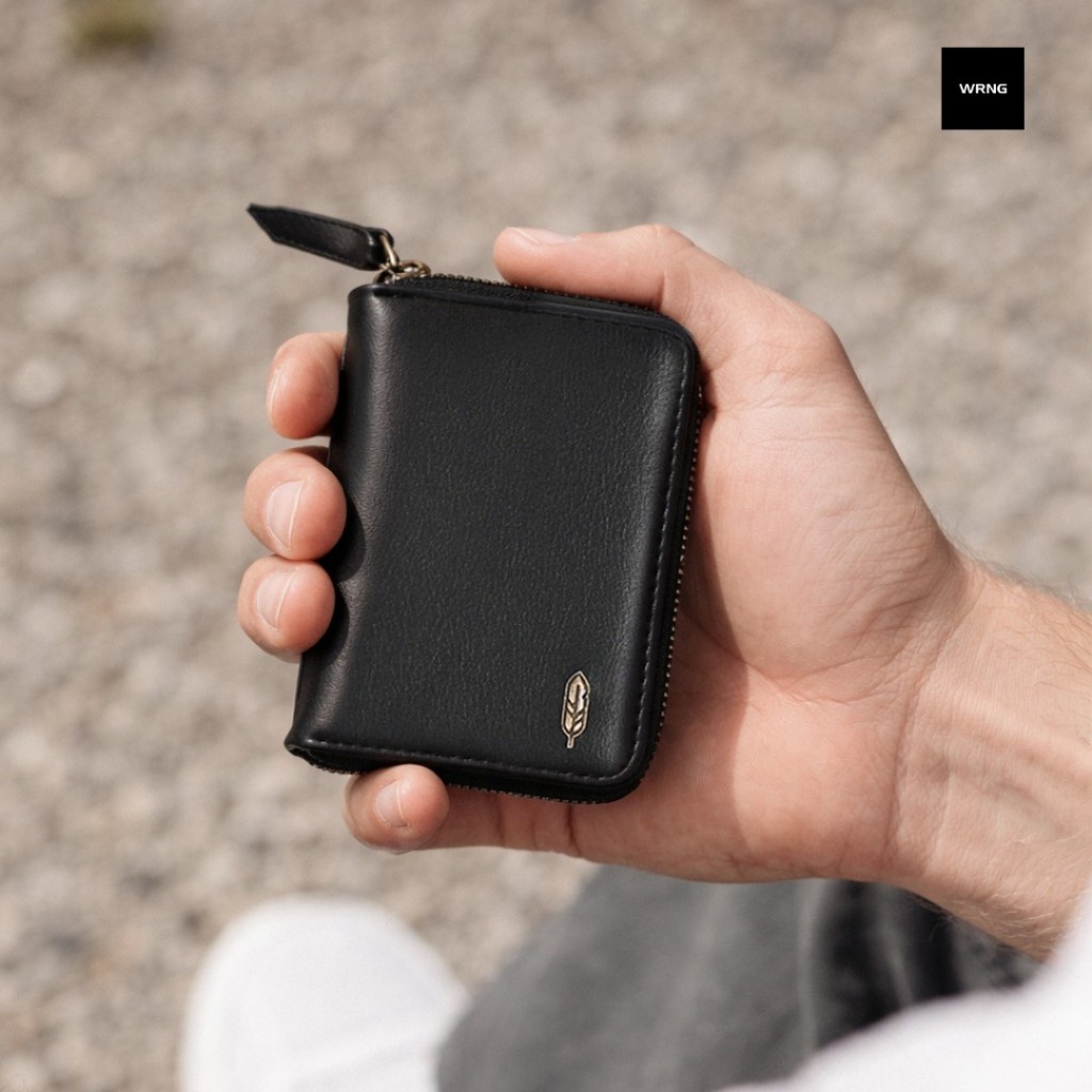 Warning Clothing - Koshka Dompet Kartu Resleting Pria Hitam | Zipper Card Holder Wallet