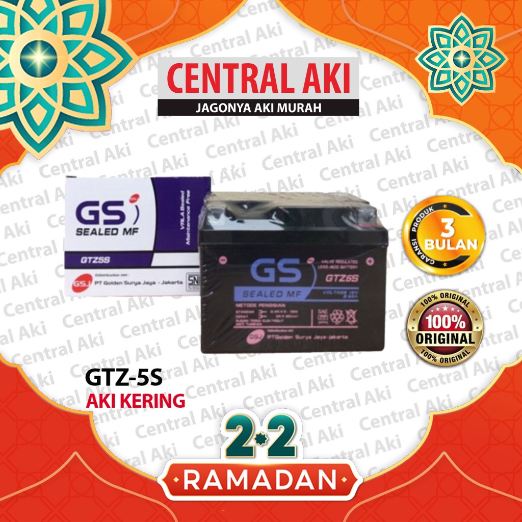 Aki Motor GTZ5S 5AH Aki Kering Yamaha Mio Soul Mio Soul GT Mio M3 Mio J Mio GT Mio Z Fino Xeon X Rid