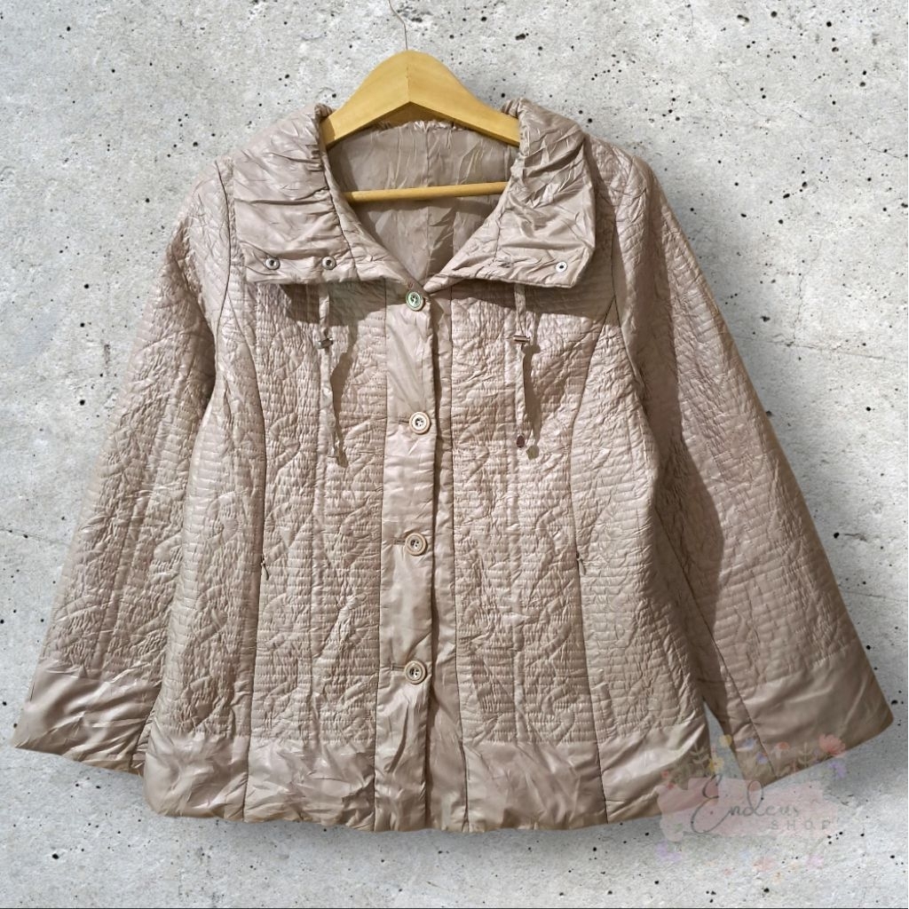 JAKET CASUAL UFFER CEWEK SIZE M WARNA KHAKI