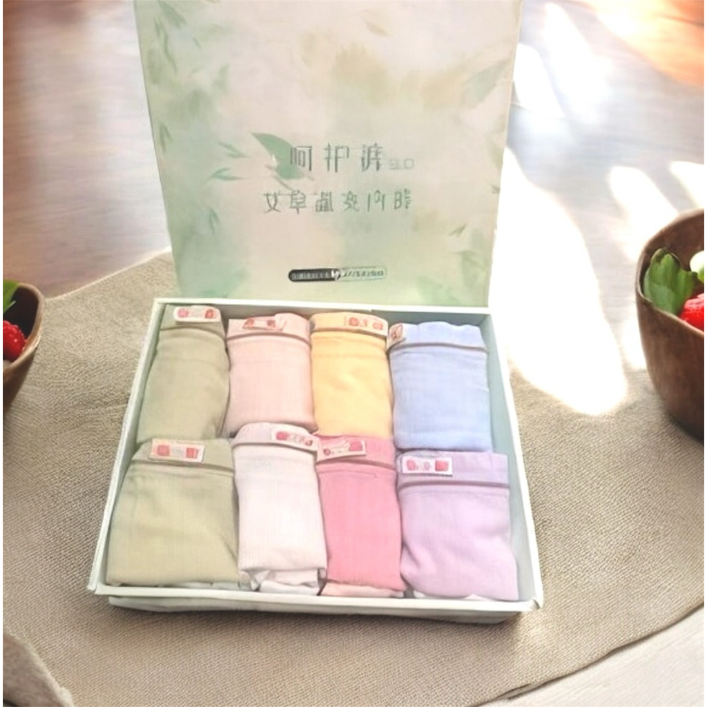 Celana dalam Wanita 8 In 1 Lazy Girl Pants Premium Antibakteri CD Cewek Dekorasi Pita Renda