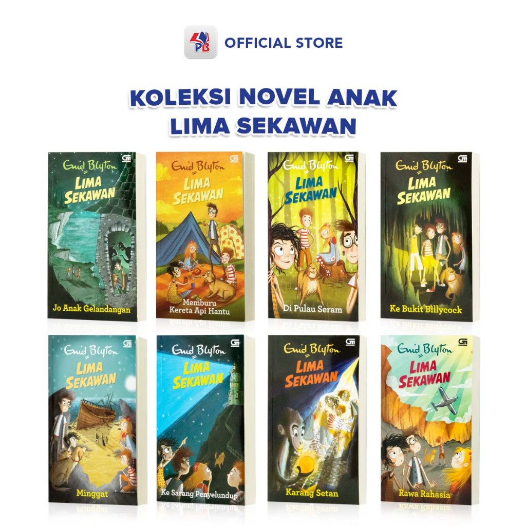 Buku Novel Lima Sekawan Enid Blyton / Karang Setan / Ke Sarang Penyelundup / Minggat / Rahasia Harta