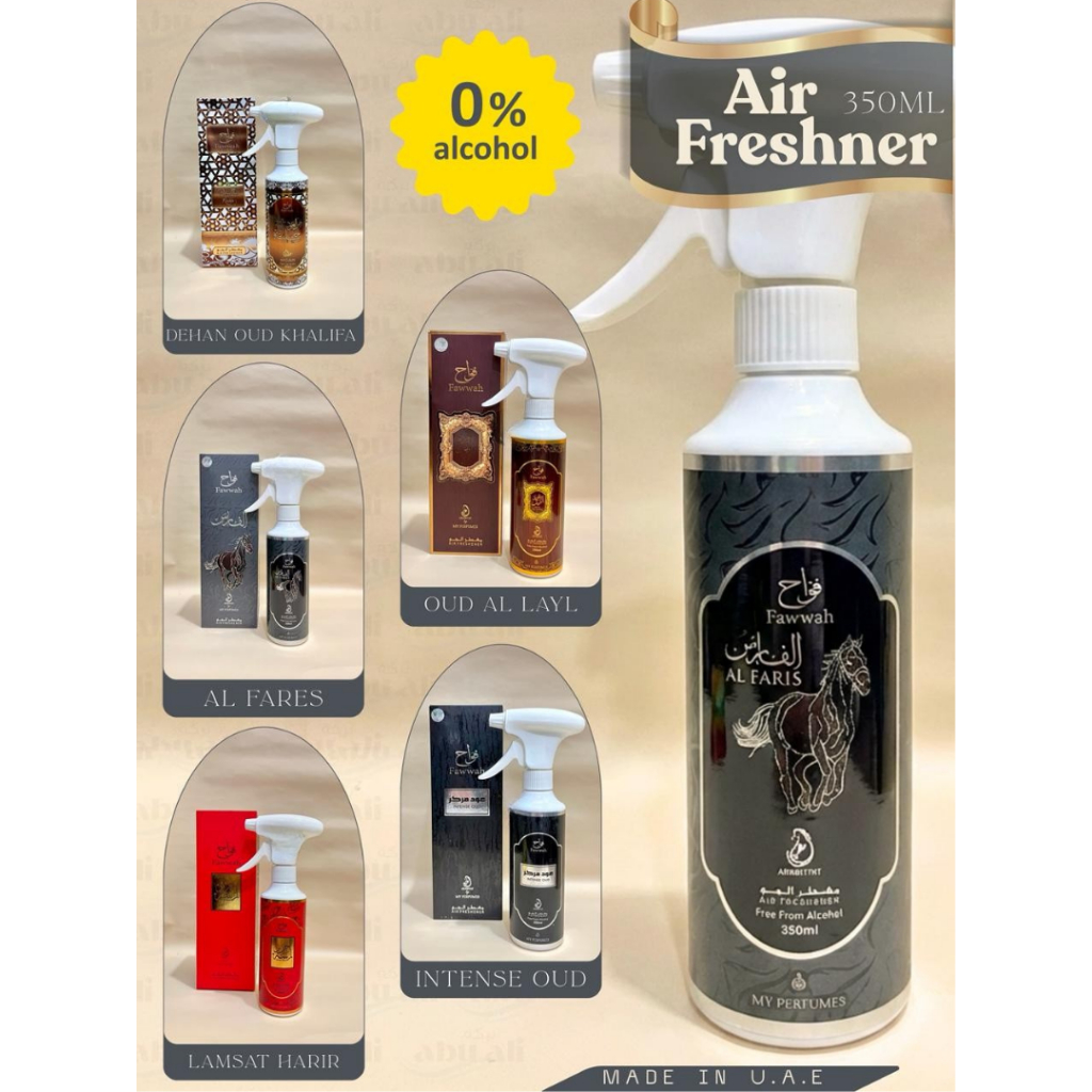 Pengharum Ruangan Fawwah Asli Dubai My Perfumes  350 ML  NON ALKOHOL Parfum Sejadah Gordeng Sofa Kas