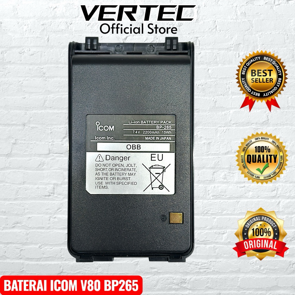 Baterai HT ICOM IC V80 BP265 Kapasitas Besar 2200mAh Lithium ICT70A ICV80 ICU80 ICU80L IC T70A U80 U