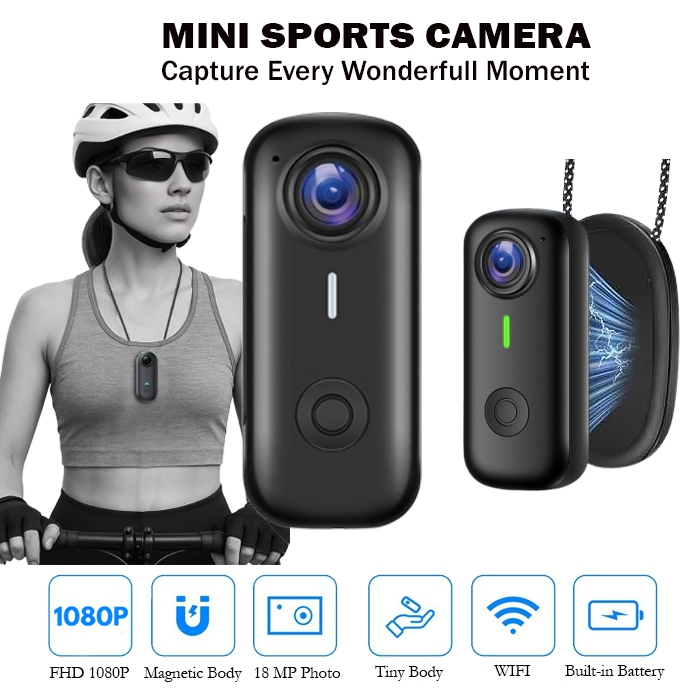 Magnetic Portabel Mini Sport Camera Action M11 WIFI FHD 1080P 18MP
