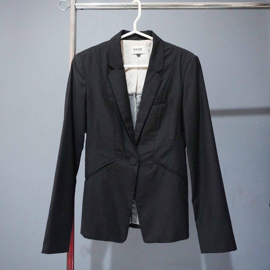 Bershka, Women's Relax Slim Fit Black Blazer - Preloved