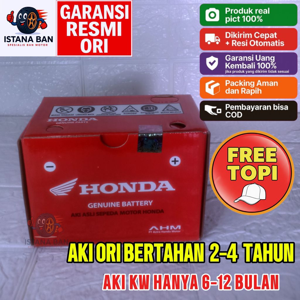 Aki Motor AHM Honda ORI Original 100% GTZ5S Beat