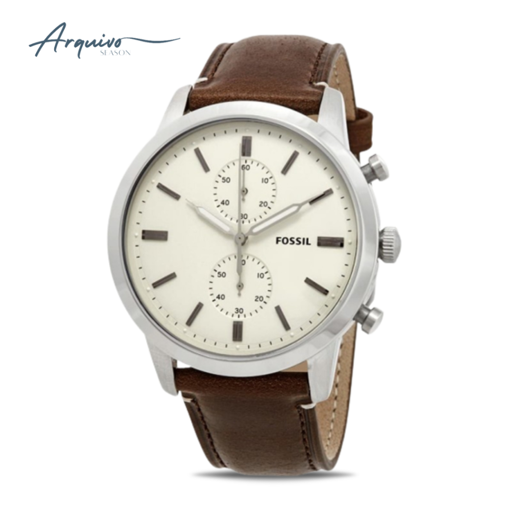 Jam Tangan Pria Fossil Townsman Chronograph Kulit Casual Original FS5350