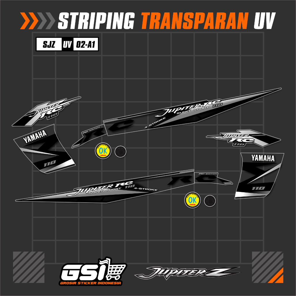 Striping Transparan Jupiter Z Burhan Jupiter Z RC Old Variasi Racing Simpel - SJZ-UV