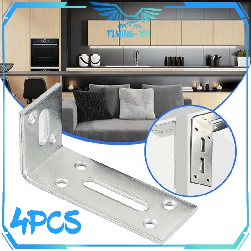 Bracket Siku L 4pcs Plat Siku Penyangga Rak Dengan Sekrup Plat Siku L Siku Rak Dinding Braket Siku A