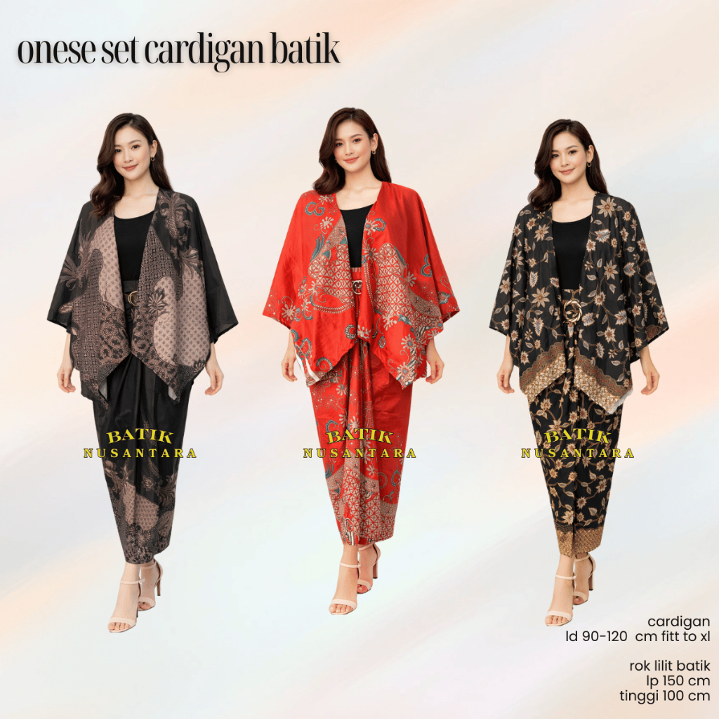 stelan batik stelan bridesmaid kondangan wanita set rok dan cardigan batik simple motif terbaru