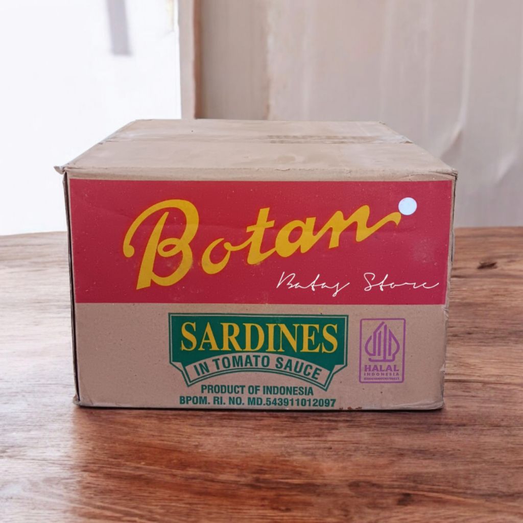Sarden Botan 155g – 1 Karton Isi 50 Kaleng | Sarden Saus Tomat Lezat Berkualitas