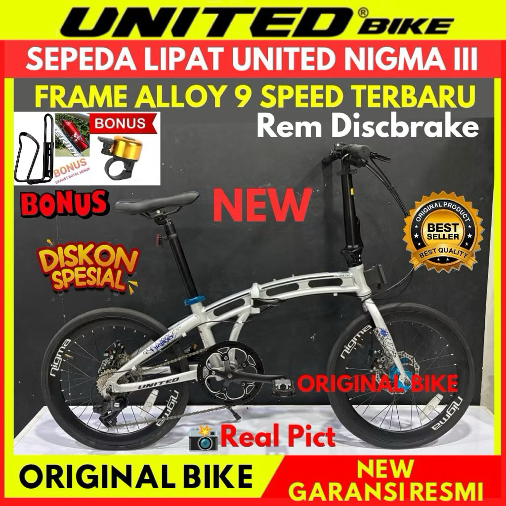 Sepeda lipat 20 United Nigma II III Frame Alloy New