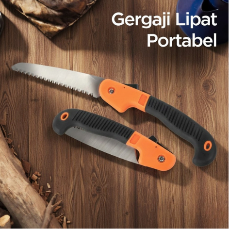 WIXI TOOL Gergaji Tangan Kayu Lipat  Blackfoot Portabel Folding Hand Saw 39cm -Pegangan AntI Slip