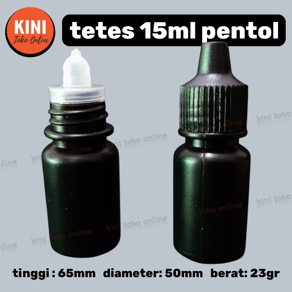 CC botol tetes 15 ml  POLOS NON SEGEL plastik putih natural 15ml pentol essen mata