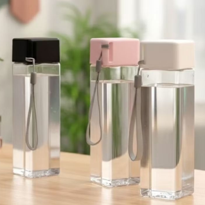 B (B189) MY BOTTLE KOTAK / BOTOL MINUM KOTAK PLASTIK POLOS