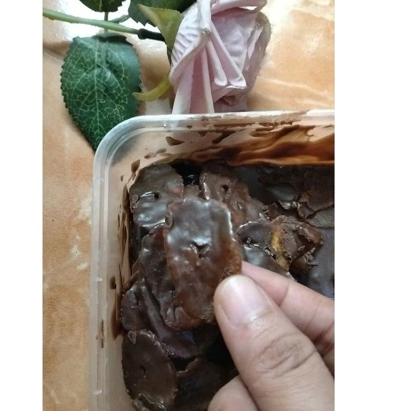 keripik pisang lumer / keperipik pisang coklat jajanan manis