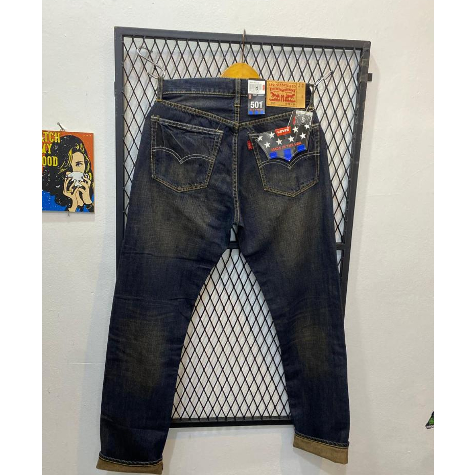 501 usa | Celana Jeans Panjang Pria Standar Regulerfit