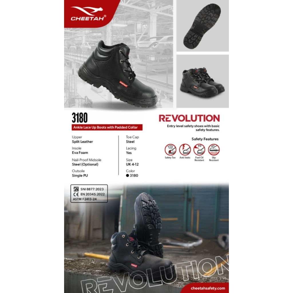 SAFETY SHOES CHEETAH 3180H/ Sepatu Safety Cheetah 3180H Original