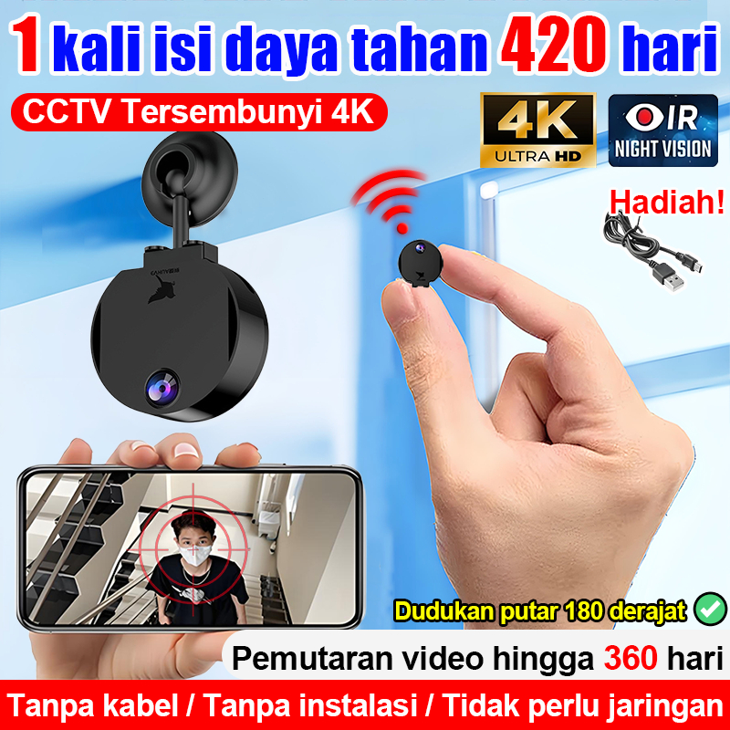 [ 24 jam untuk tiba ] kamera cctv mini sambung ke hp kamera mini tersembunyi konek ke hp kamera 360 