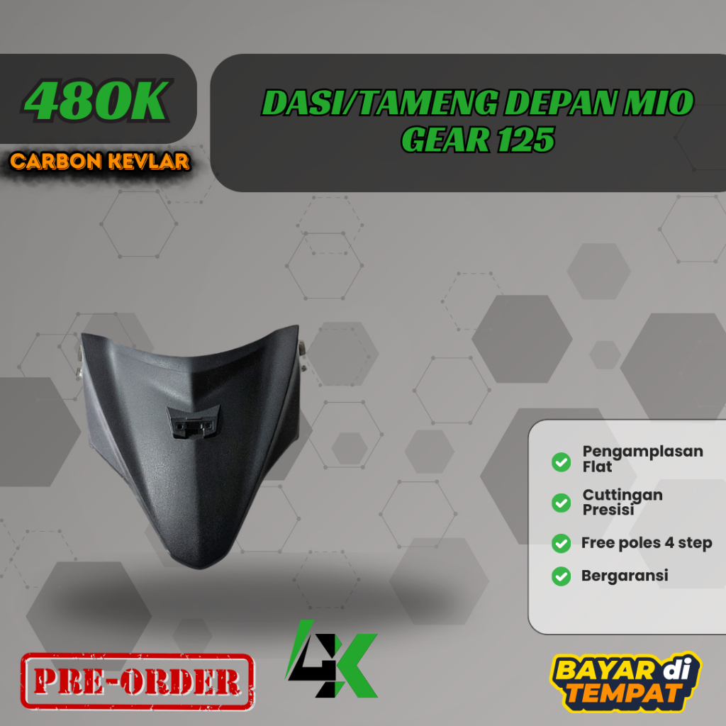 Dasi Tameng Depan Yamaha Mio Gear 125 Carbon Kevlar Karbon Fiber