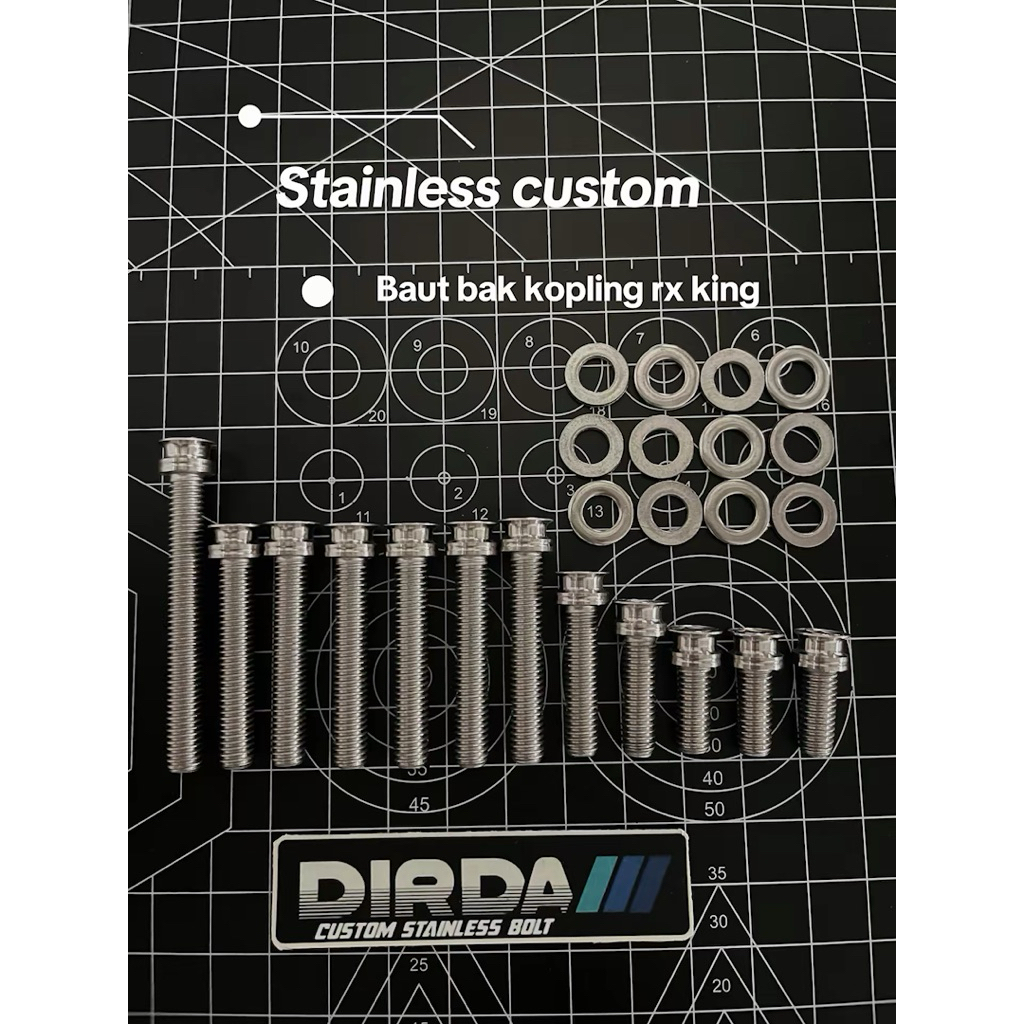 Baut bak kopling & bak magnet rx king stainless custom bubut