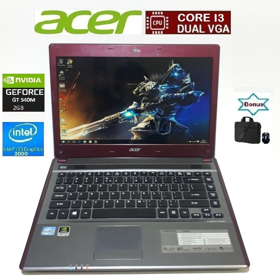 laptop generasi 3 acer core i3 vga ram 4gb hd 500gb bergaransi