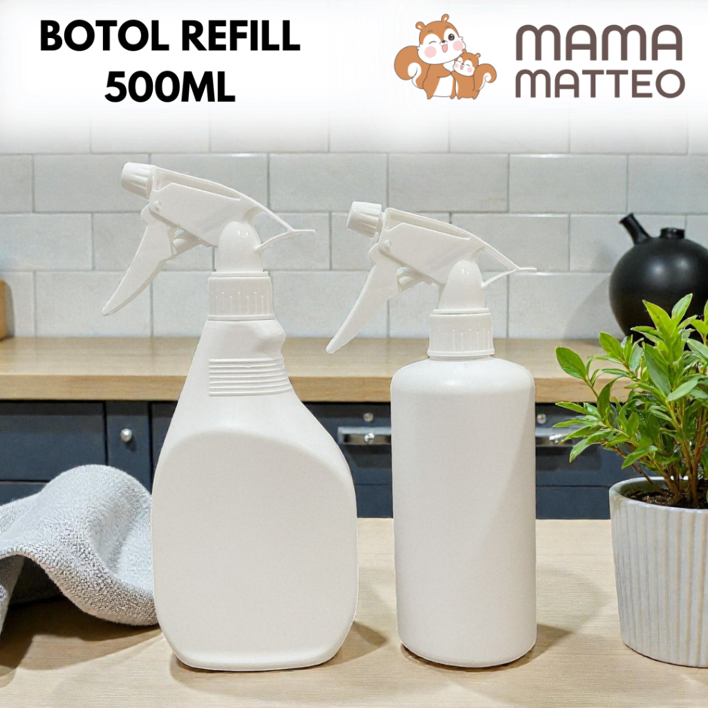 BOTOL SPRAY KOSONG PUTIH ESTETIK 500ml / BOTOL SPRAY HDPE / KISPRAY