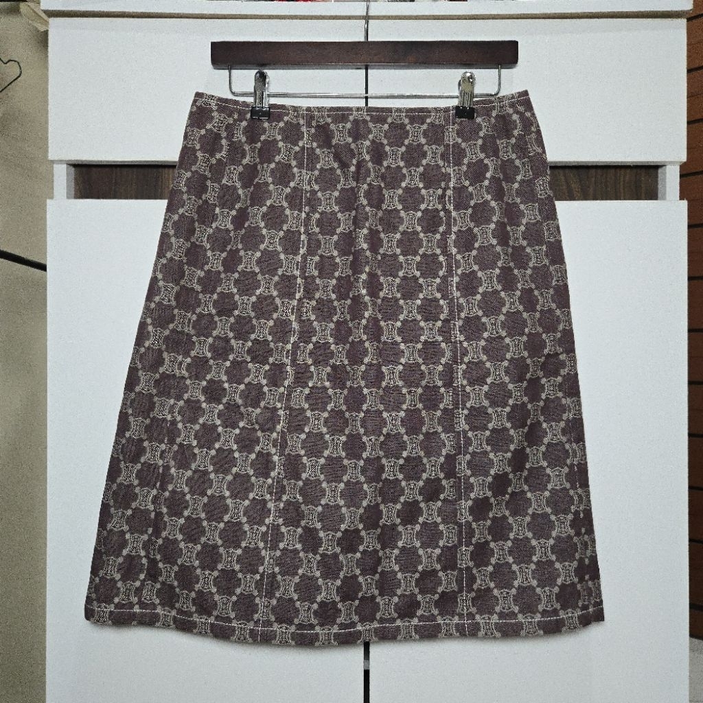 ​[RARE] Celine Paris Vintage Macadam Triomphe Skirt - Authentic