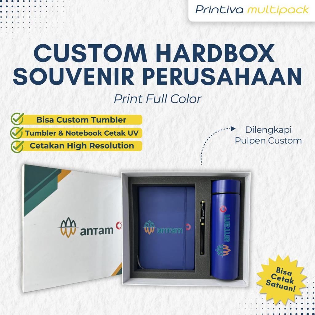 Custom Gift Box Corporate / Hampers Box / Tumbler Sakura + Notebook A5 + Pulpen Uv Print Souvenir Se