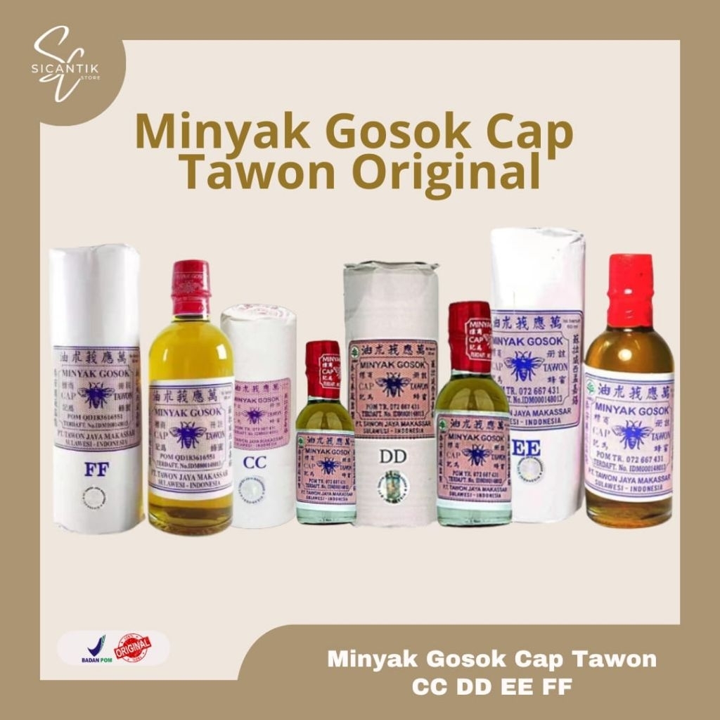 Minyak Tawon 100% Original FF 90 ml | Minyak Gosok Cap Tawon | CC 20 ml DD 30 ml EE 60 ml | Minyak T