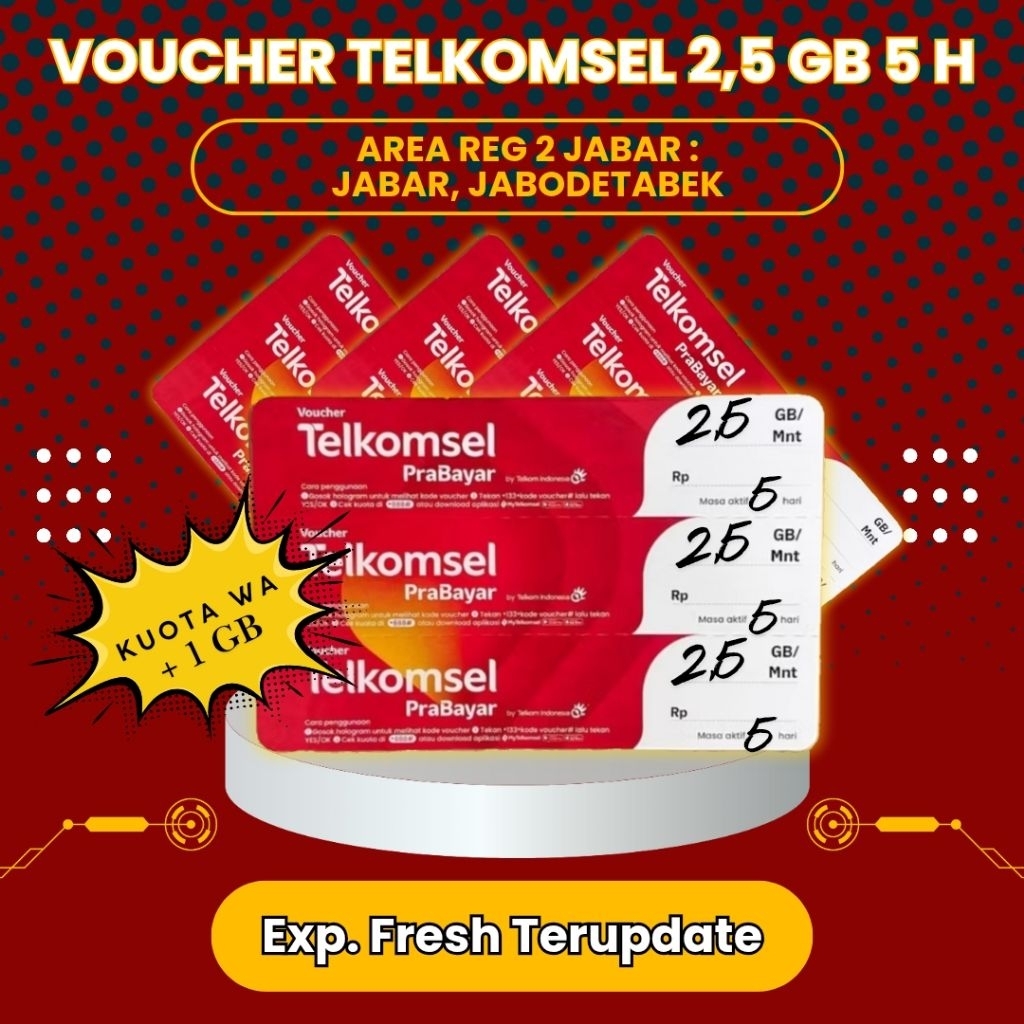 Voucher Telkomsel 2,5 Gb 5 Hari
