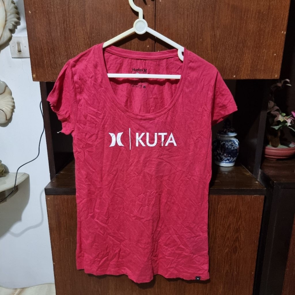 Kaos Hurley Destination Bali Red White Original