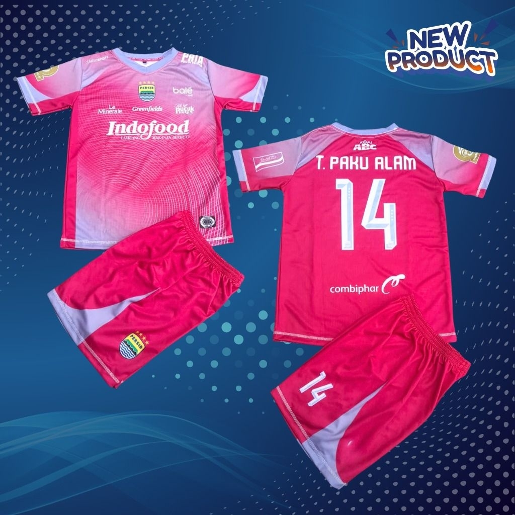 Setalan Anak Kiper Persib Home Jersey Kids persib Full print Teja Paku Alam Setalan Baju Olahrga Ana