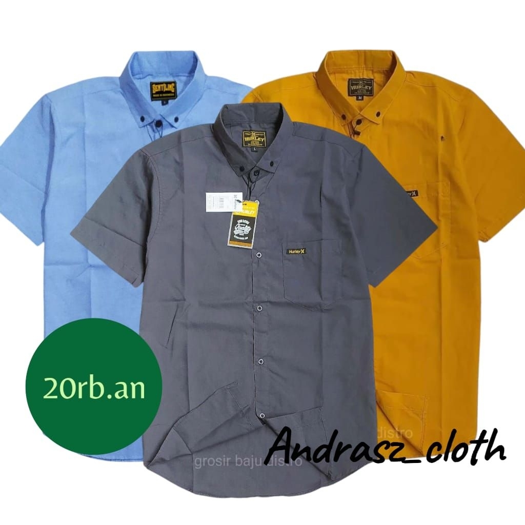 kemeja polos pria dewasa lengan pendek || Hem polos  pendek || kemeja polos pendek || Hem polos pria