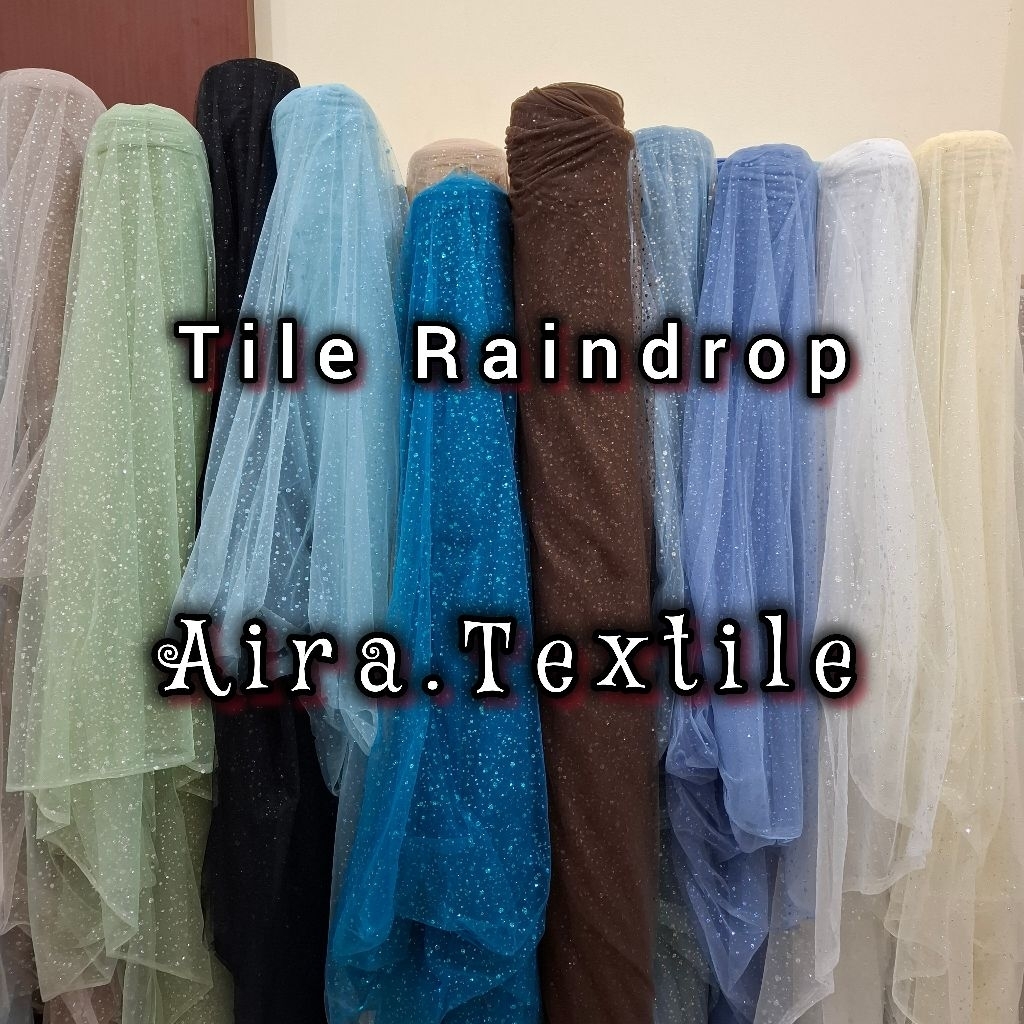 Kain Tile Sugar Candy Raindrop/Sparkle Premium/Tulle Gliter/Harga Persetengah Meter