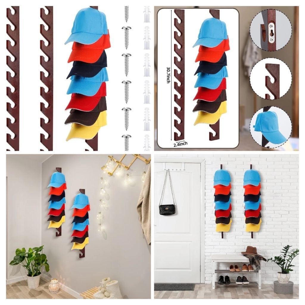 Rak Topi kayu/Hanger/display topi/gantungan topi/rak topi