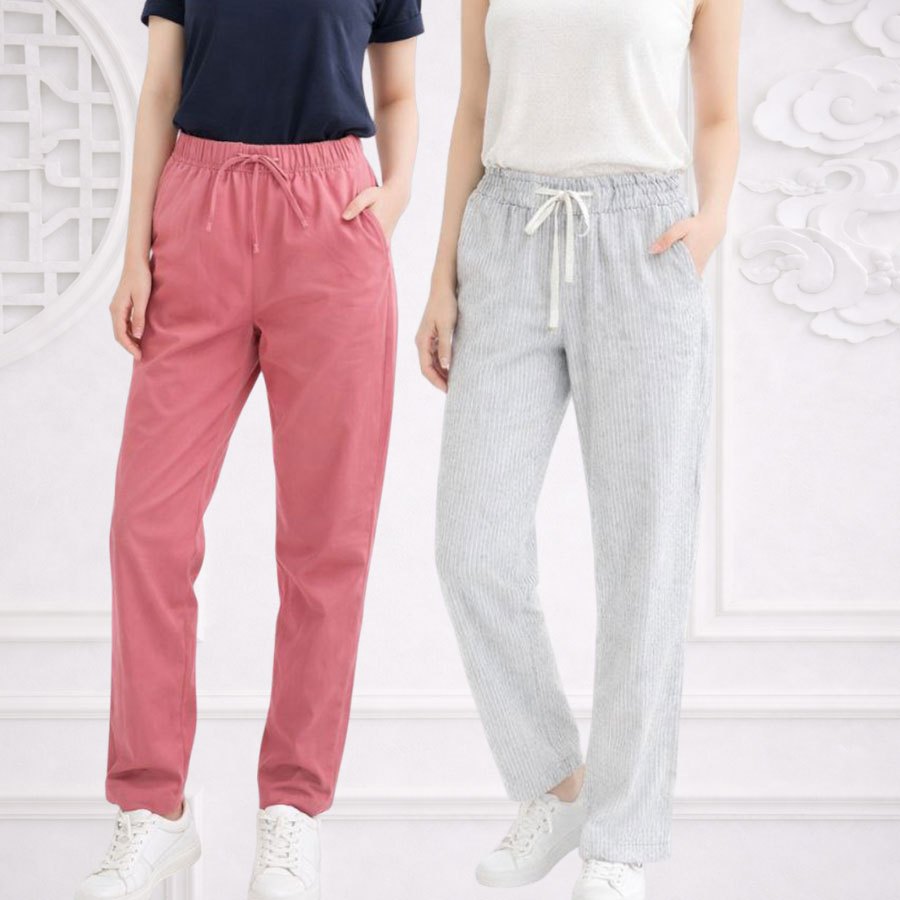 CELANA LINEN DRAWSTRING PANTS ANKO