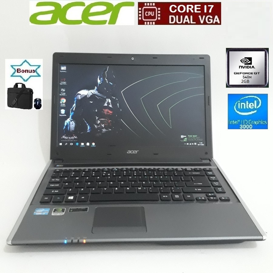 LAPTOP ACER CORE I7 VGA RAM 8GB SSD 500GB