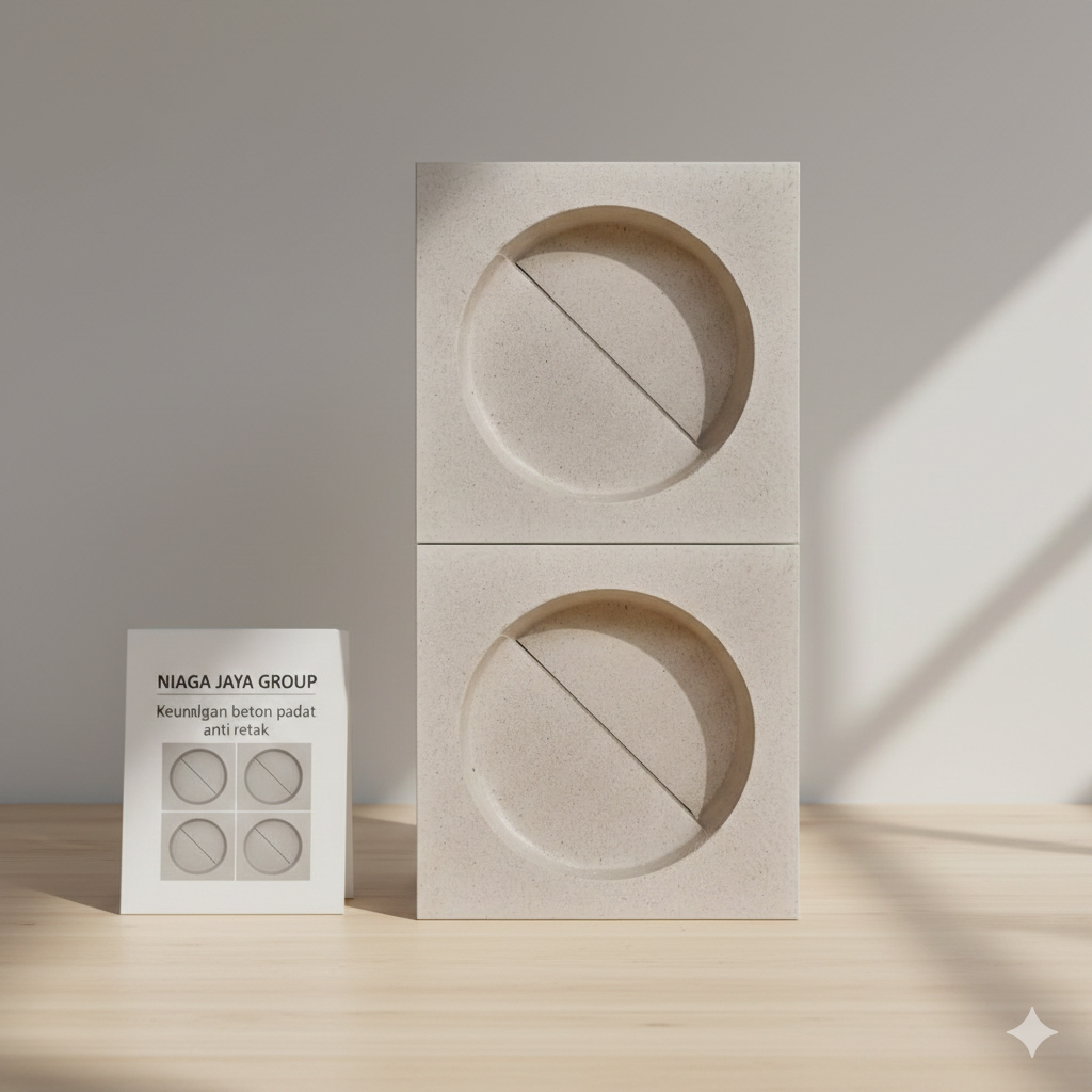 Roster Beton Minimalis - Model Bulan Dua Sisi,Ukuran 20 x 20 | Loster Putih | Ventilasi Udara, Pagar