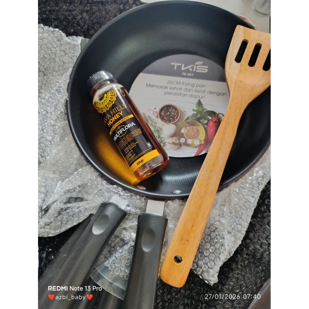 Teflon Wajan Batu penggorengan Tkis Promo Sale original anti LENGKET 900gram FREE SUTIL KAYU