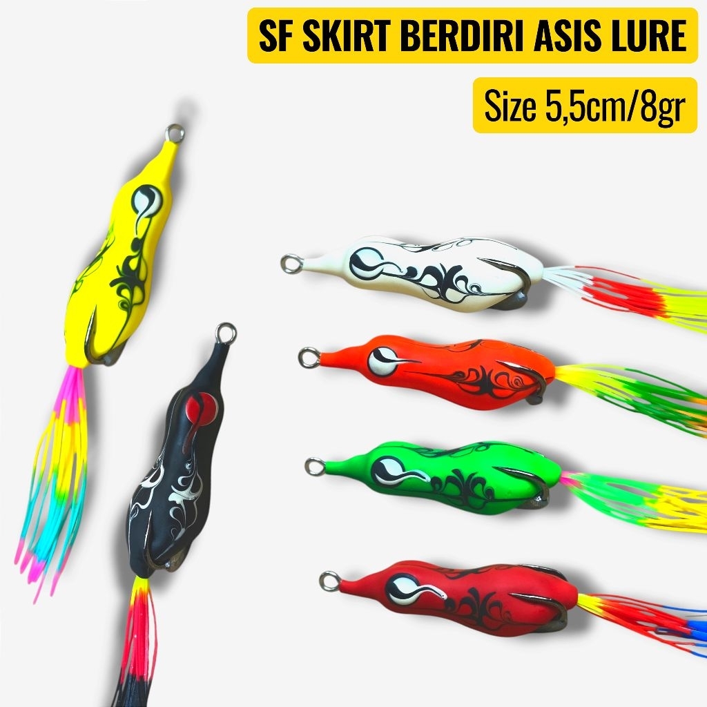 SOFT FROG SKIRT BERDIRI ASIS LURE 4,5CM. umpan casting gabus. lure casting gabus