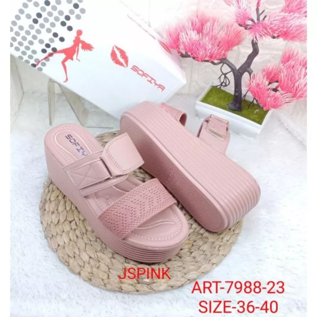 Wedges Wanita Terbaru Mewah | Sandal Wedges Pesta & Kondangan | Wedges Slop Elegan
