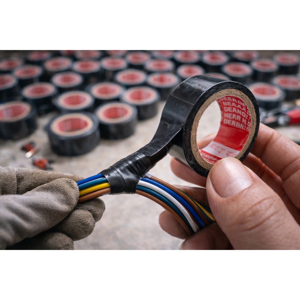 Lakban Isolasi Listrik Hitam Setengah Main | Untuk Kebutuhan Instalasi Standar