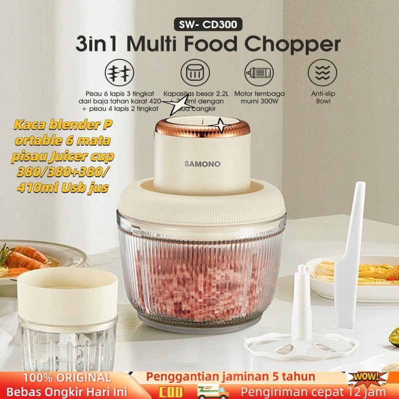 Chopper 2in1 Ibu & Anak 2.2L dan 300ml Multifungsi chopper coper daging dan bumbu coper bumbu serbag