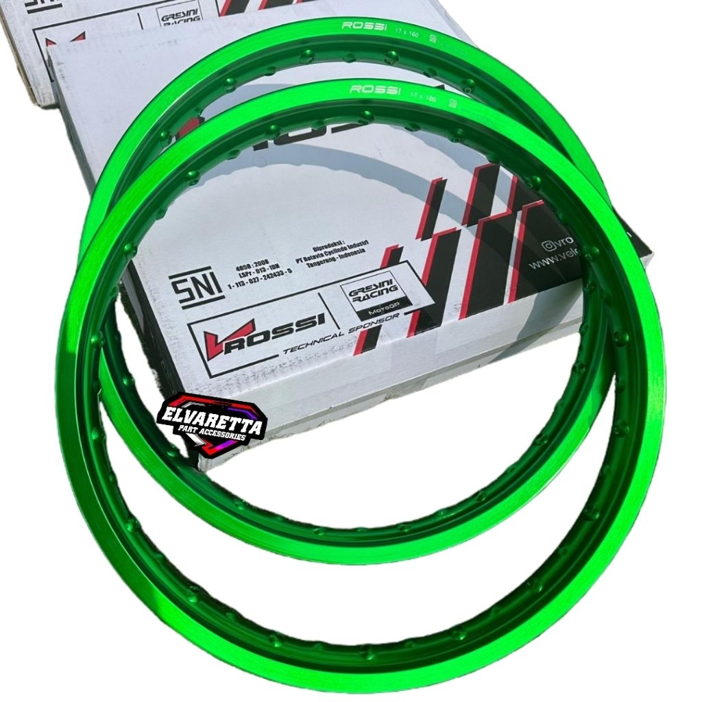 VELG V ROSSI WARNA HIJAU RING 17 UK 120 140 160 185 VELG ROSSI ORIGINAL ALUMUNIUM