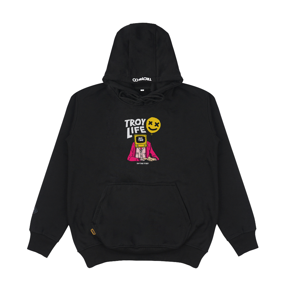 Troy Company Hoodie Black Empty Broadcast - Jaket Hitam Hoodie Hitam KHD 261