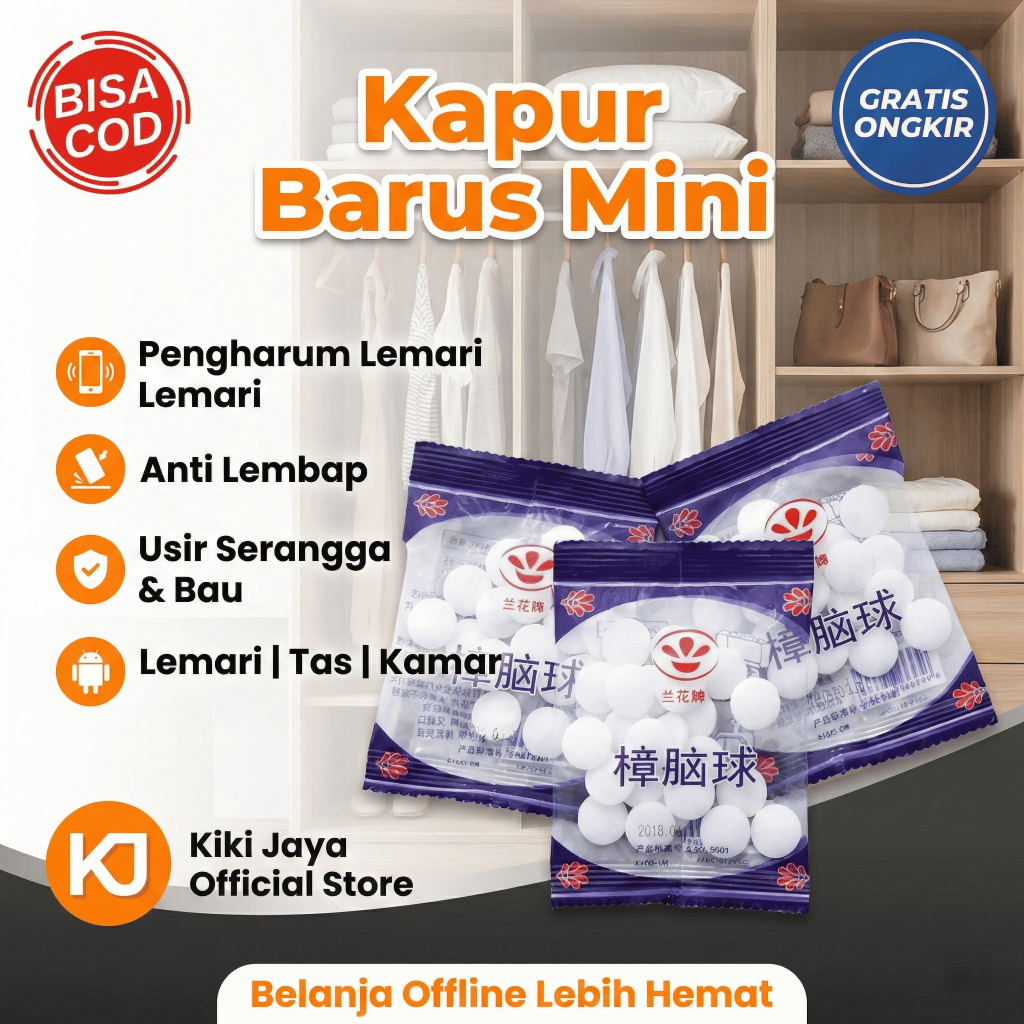 [KIKI] Kamper Barus Kapur Putih Kecil Anti Lembap Pengusir Serangga Pengharum Lemari Laci Koper Tas 